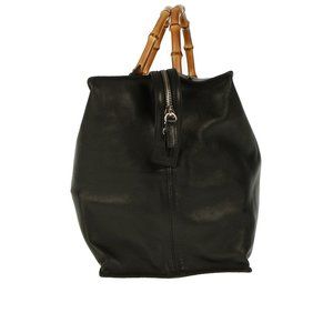 Jil Sander Black Bamboo-handle Bowling Bag